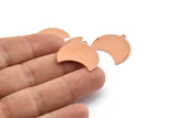 Copper Moon Charm, 10 Raw Copper Moon Charm With 1 Loop, Blanks, Findings (25x18x0.70mm) M745