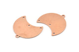Copper Moon Charm, 10 Raw Copper Moon Charm With 1 Loop And 3 Holes, Blanks, Findings (25x18x0.70mm) M748