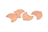 Copper Moon Charm, 10 Raw Copper Moon Charm With 1 Loop And 3 Holes, Blanks, Findings (25x18x0.70mm) M748