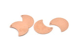 Copper Moon Charm, 10 Raw Copper Moon Charm With 1 Hole, Blanks, Findings (25x15x0.70mm) M707