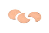 Copper Moon Charm, 10 Raw Copper Moon Charm With 1 Hole, Blanks, Findings (25x15x0.70mm) M708