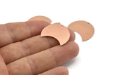 Copper Moon Charm, 10 Raw Copper Moon Charm With 1 Hole, Blanks, Findings (25x15x0.70mm) M708