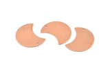 Copper Moon Charm, 10 Raw Copper Moon Charm With 1 Hole, Blanks, Findings (25x15x0.70mm) M709
