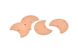 Copper Moon Charm, 10 Raw Copper Moon Charm With 2 Holes, Blanks, Findings (25x15x0.70mm) M711