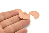 Copper Moon Charm, 10 Raw Copper Moon Charm With 2 Holes, Blanks, Findings (25x15x0.70mm) M711