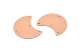 Copper Moon Charm, 10 Raw Copper Moon Charm With 4 Holes, Blanks, Findings (25x15x0.70mm) M715