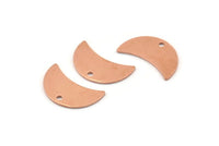 Copper Moon Charm, 10 Raw Copper Moon Charm With 1 Hole, Blanks, Findings (18x8.5x0.70mm) M721