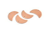 Copper Moon Charm, 10 Raw Copper Moon Charm With 1 Hole, Blanks, Findings (18x8.5x0.70mm) M721