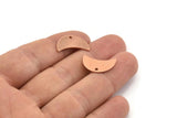 Copper Moon Charm, 10 Raw Copper Moon Charm With 1 Hole, Blanks, Findings (18x8.5x0.70mm) M721