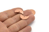 Copper Moon Charm, 10 Raw Copper Moon Charm With 1 Hole, Blanks, Findings (18x8.5x0.70mm) M722