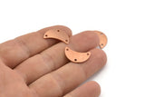 Copper Moon Charm, 10 Raw Copper Moon Charm With 3 Holes, Blanks, Findings (18x8.5x0.70mm) M725