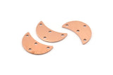 Copper Moon Charm, 10 Raw Copper Moon Charm With 4 Holes, Blanks, Findings (18x8.5x0.70mm) M726