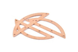 Semi Circle Blank, 6 Raw Copper Semi Circle Charms With 5 Holes, Stamping Blanks (51x15x0.70mm) M901