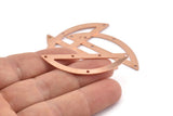 Semi Circle Blank, 6 Raw Copper Semi Circle Charms With 5 Holes, Stamping Blanks (51x15x0.70mm) M901