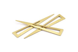 Brass Triangle Blank, 12 Raw Brass Triangle Blanks (66x12x0.80mm) D0217