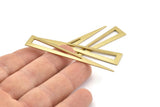 Brass Triangle Blank, 12 Raw Brass Triangle Blanks (66x12x0.80mm) D0217