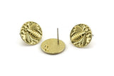 Brass Bee Earring, 4 Raw Brass Bee Stud Earrings (16mm) N1401