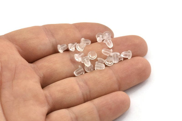 Silicone Earring Stopper, 100 Soft Silicone Rubber Earring Backs, Earring Stoppers (5x4mm) A1643