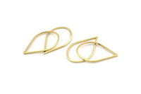 Brass Drop Connector, 25 Raw Brass Drop Connectors (29x18x1mm) A1705