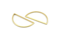 Brass Half Moon, 25 Raw Brass Semi Circle Connectors (14x28x1mm) A1700