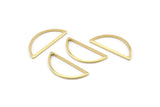 Brass Half Moon, 50 Raw Brass Semi Circle Connectors (10x23x1mm) A1701