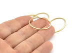Brass Oval Connector, 25 Raw Brass Oval Connectors, Charms, Findings (28x21x1mm) A1706