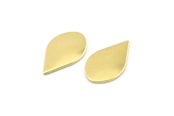 Brass Drop Blank, 12 Raw Brass Drop Stamping Blanks (20x12x1mm) A1702