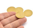 Brass Circle Blank, 12 Raw Brass Round Stamping Blanks (25mm) A1703