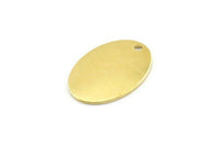 Brass Oval Charm, 24 Raw Brass Oval Charms With 1 Hole (24x17x1mm) A1579