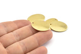 Brass Oval Charm, 24 Raw Brass Oval Charms With 1 Hole (24x17x1mm) A1579