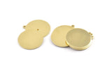 Brass Round Tag, 8 Raw Brass Round Charms With 1 Loop, Blanks (21x23x0.90mm) M970