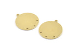 Brass Round Tag, 8 Raw Brass Round Charms With 1 Loop And 4 Holes, Blanks (21x23x0.90mm) M972