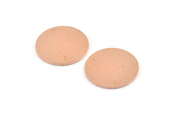 Copper Round Tag, 8 Raw Copper Round Stamping Blanks (21x0.90mm) M962