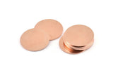 Copper Round Tag, 8 Raw Copper Round Stamping Blanks (21x0.90mm) M962
