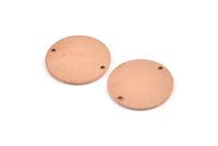 Bakır Yuvarlak Charm, 2 Delikli 8 Ham Bakır Yuvarlak Charm, Damgalama Boşlukları (21x0,90 mm) M964