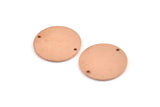 Bakır Yuvarlak Charm, 2 Delikli 8 Ham Bakır Yuvarlak Charm, Damgalama Boşlukları (21x0,90 mm) M964