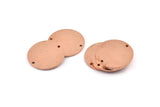 Bakır Yuvarlak Charm, 2 Delikli 8 Ham Bakır Yuvarlak Charm, Damgalama Boşlukları (21x0,90 mm) M964