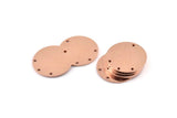 Bakır Yuvarlak Charm, 4 Delikli 8 Ham Bakır Yuvarlak Charm, Damgalama Boşlukları (21x0,90 mm) M965