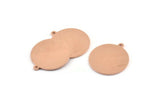 Copper Round Charm, 8 Raw Copper Round Charms With 1 Loop, Stamping Blanks (21x23x0.90mm) M959