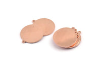 Copper Round Charm, 8 Raw Copper Round Charms With 1 Loop, Stamping Blanks (21x23x0.90mm) M959