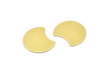 Brass Moon Blank, 12 Raw Brass Crescent Moon Stamping Blanks (20x15x0.70mm) M803
