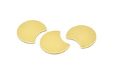 Brass Moon Blank, 12 Raw Brass Crescent Moon Stamping Blanks (20x15x0.70mm) M803