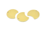 Brass Moon Charm, 12 Raw Brass Crescent Moon Charms With 1 Hole, Blanks (20x15x0.70mm) M805