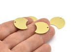 Brass Moon Charm, 12 Raw Brass Crescent Moon Charms With 1 Hole, Blanks (20x15x0.70mm) M805