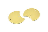 Brass Moon Charm, 12 Raw Brass Crescent Moon Charms With 2 Holes, Blanks (20x15x0.70mm) M808