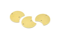 Brass Moon Charm, 12 Raw Brass Crescent Moon Charms With 2 Holes, Blanks (20x15x0.70mm) M808