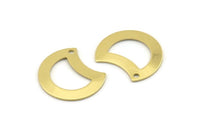 Brass Moon Charm, 12 Raw Brass Crescent Moon Charms With 1 Hole, Blanks (20x15x0.70mm) M778