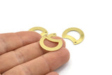 Brass Moon Charm, 12 Raw Brass Crescent Moon Charms With 1 Hole, Blanks (20x15x0.70mm) M778