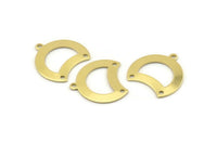 Brass Moon Charm, 12 Raw Brass Crescent Moon Charms With 1 Loop And 2 Holes, Blanks (20x17x0.70mm) M789
