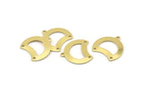 Brass Moon Charm, 12 Raw Brass Crescent Moon Charms With 1 Loop And 2 Holes, Blanks (20x17x0.70mm) M789